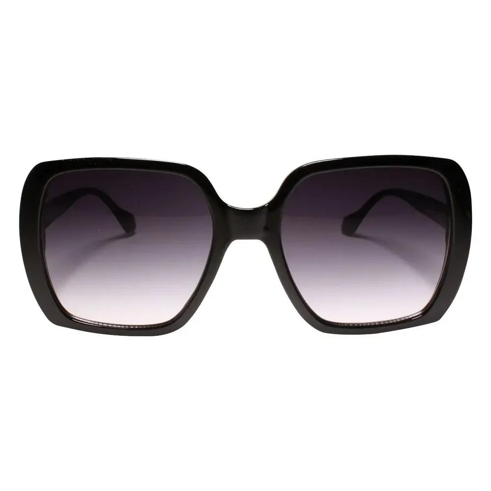 Classic Vintage Retro Oversized Exaggerated 80s Square Womens Sunglasses Black